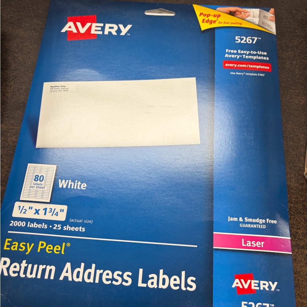 Avery Easy Peel White Laser Labels